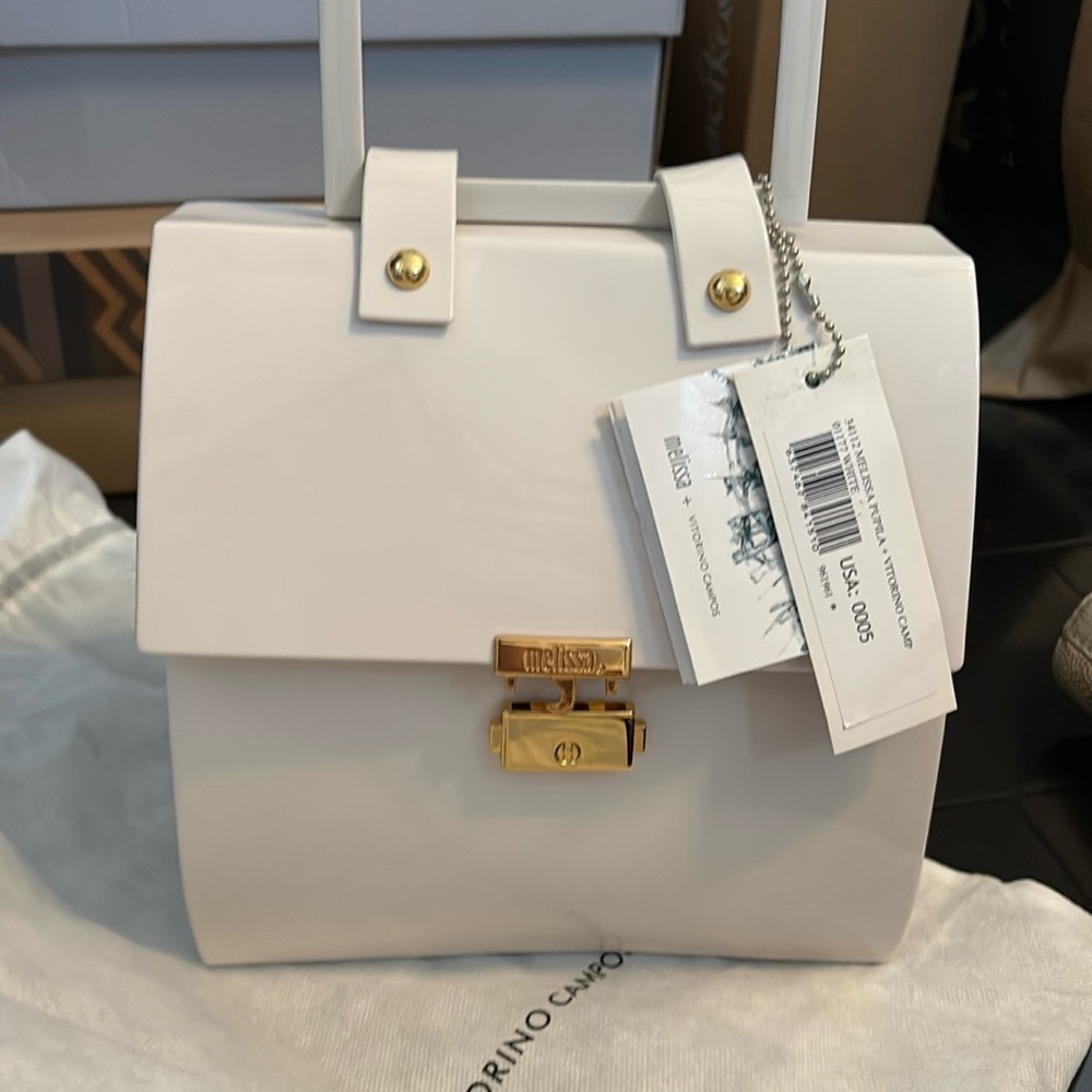 NWT Melissa Pupila x Vitorino Camp Black PVC Purse Lunchbox